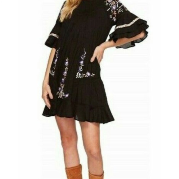 Free People Pavlo embroidered babydoll dress blk - Picture 2 of 13